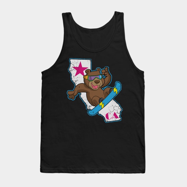 California Republic Bear Snowboarder Snowboarding Tank Top by E